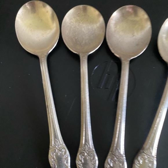 Vintage 4 National Silver Guildcraft Concerto 1944 MCM Regency Soup Spoon Set - Picture 13 of 13